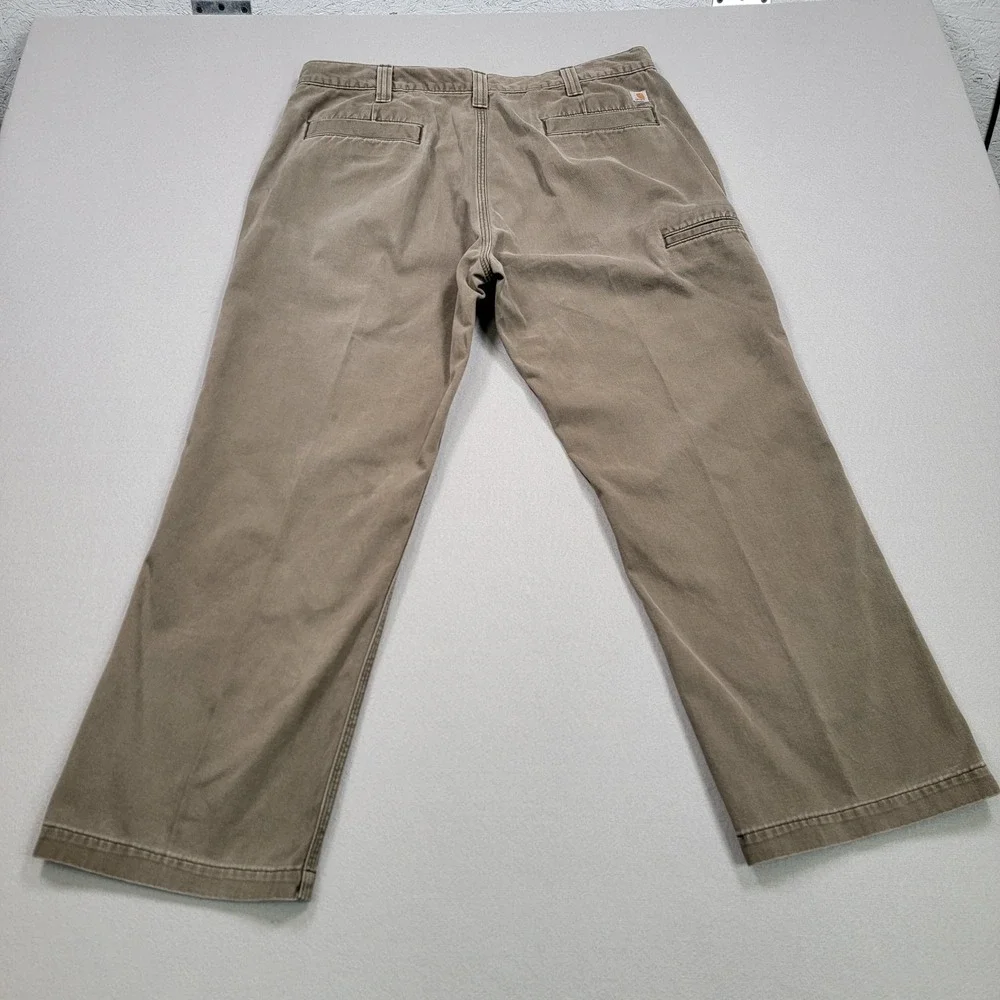 Men's Carhartt Relaxed Fit Work Pants, Brown, Size 38x30,‎ Pre-Owned